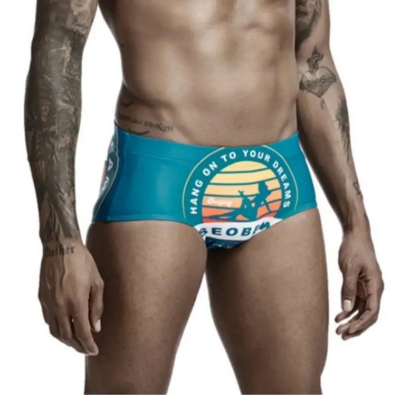 Seobean Men's Swim Boxers - Quick Dry, Stretch Fit Trunks 00803