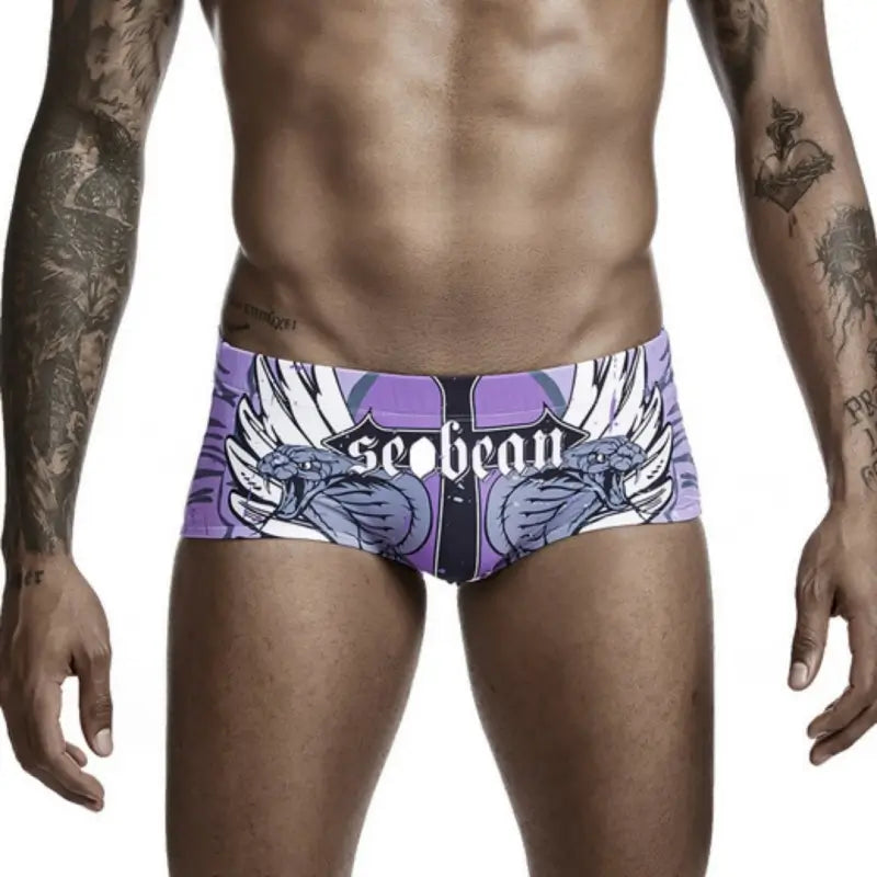 Seobean Men's Swim Boxers - Quick Dry, Stretch Fit Trunks 00803