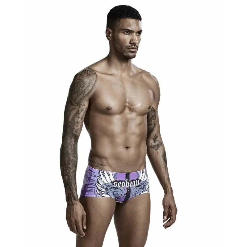 Seobean Men's Swim Boxers - Quick Dry, Stretch Fit Trunks 00803