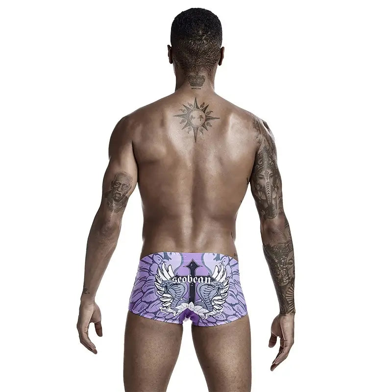 Seobean Men's Swim Boxers - Quick Dry, Stretch Fit Trunks 00803