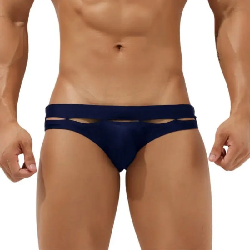 Seobean Men's Cut-Out Swim Briefs - Low Rise, Chlorine-Resistant 00902