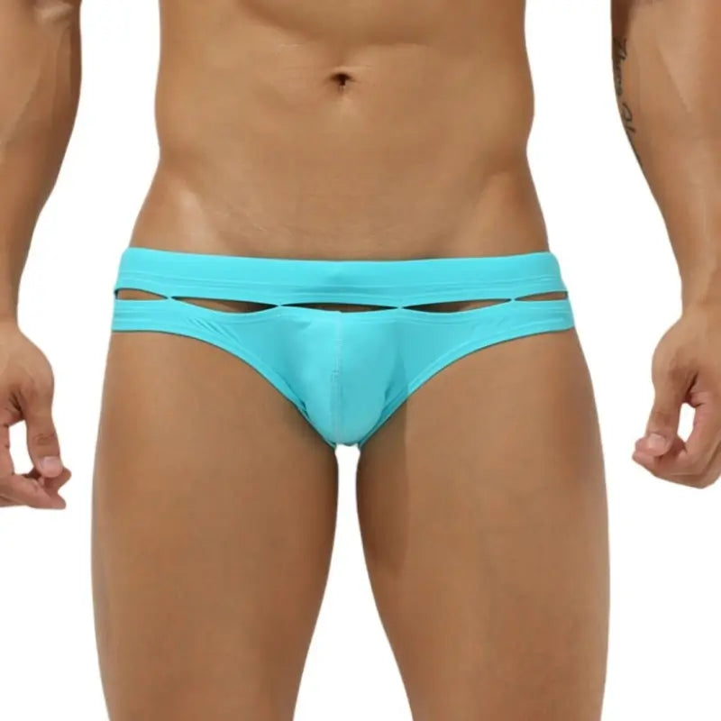 Seobean Men's Cut-Out Swim Briefs - Low Rise, Chlorine-Resistant 00902