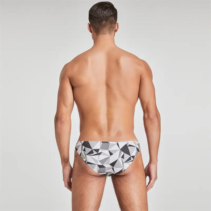 Seobean Men's Bikini Briefs - Sexy Low-Rise Color Geometric Underwear for Men 220101