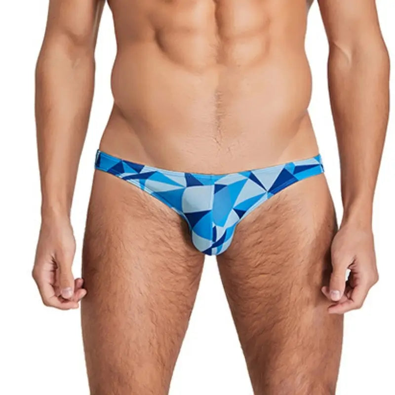 Seobean Men's Bikini Briefs - Sexy Low-Rise Color Geometric Underwear for Men 220101