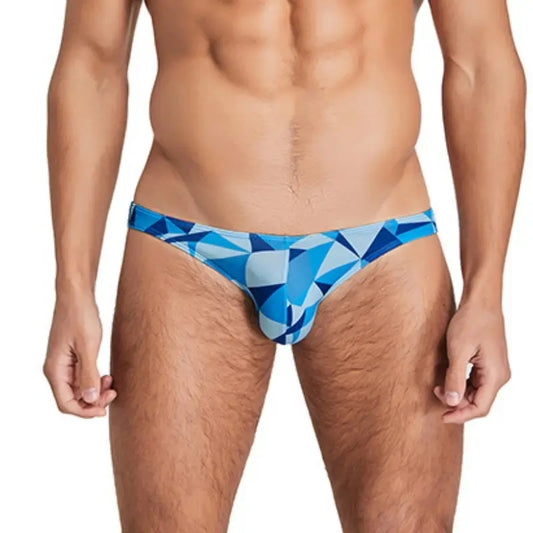 Seobean Men's Bikini Briefs - Sexy Low-Rise Color Geometric Underwear for Men 220101