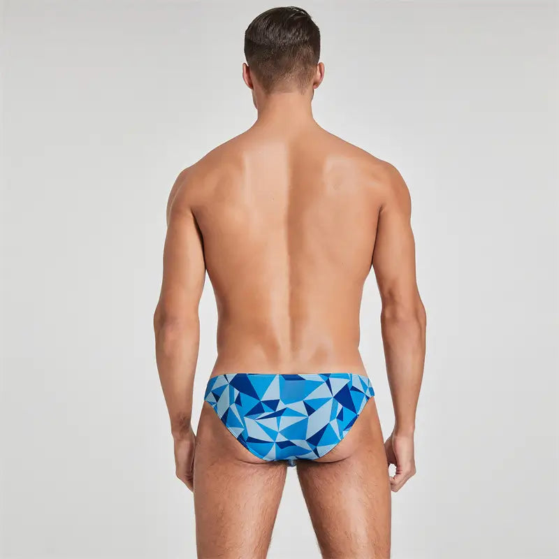 Seobean Men's Bikini Briefs - Sexy Low-Rise Color Geometric Underwear for Men 220101