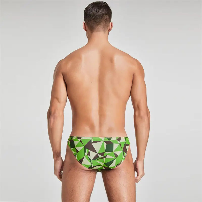 Seobean Men's Bikini Briefs - Sexy Low-Rise Color Geometric Underwear for Men 220101