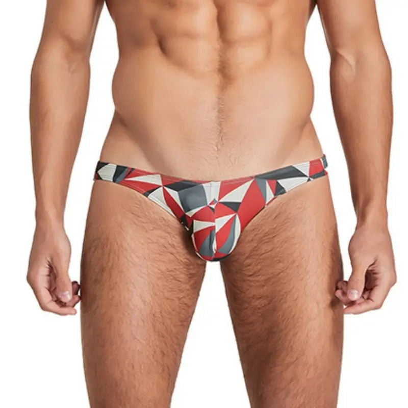 Seobean Men's Bikini Briefs - Sexy Low-Rise Color Geometric Underwear for Men 220101