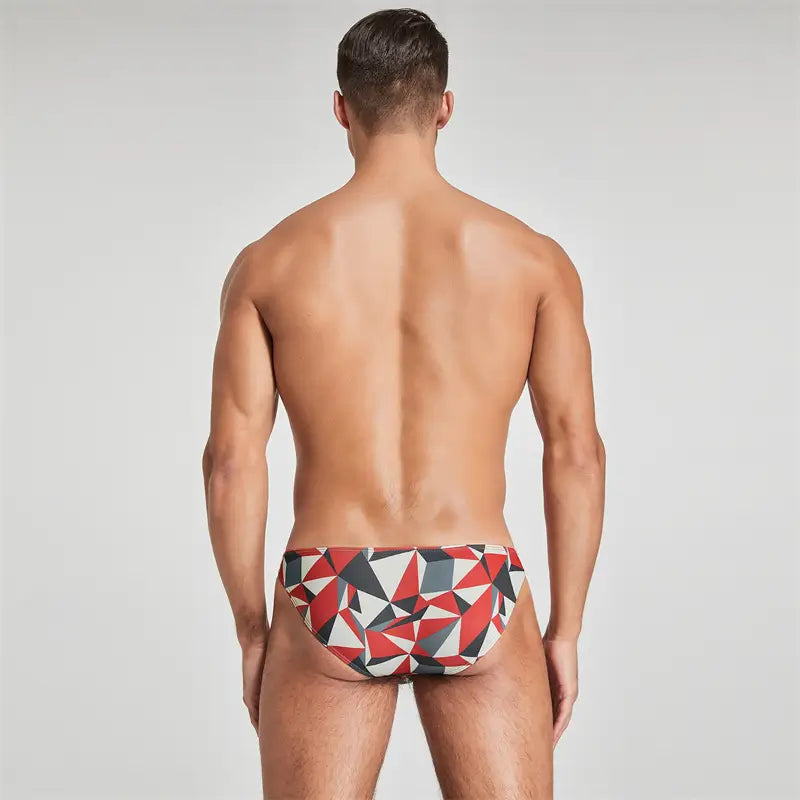 Seobean Men's Bikini Briefs - Sexy Low-Rise Color Geometric Underwear for Men 220101