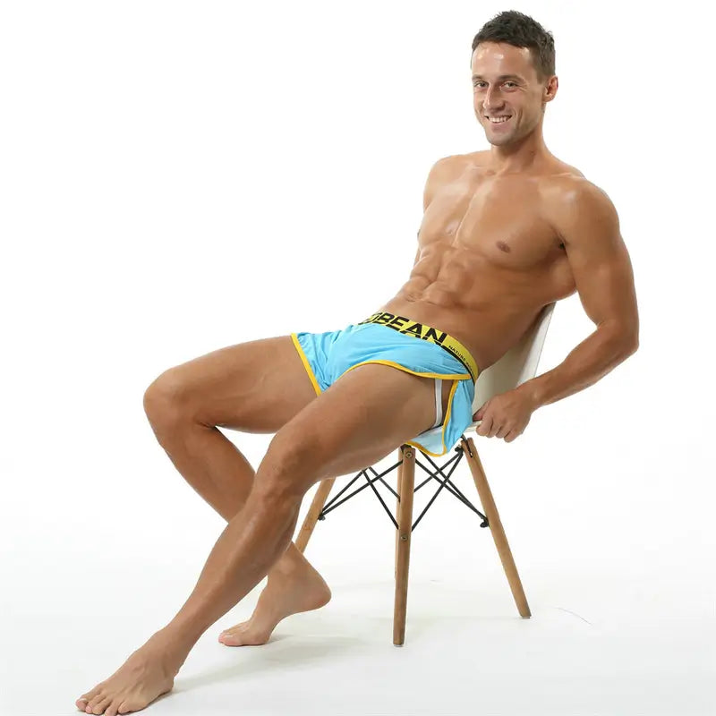 Seobean Men's Lounge Split-Leg Boxer Shorts Soft Underwear 220503