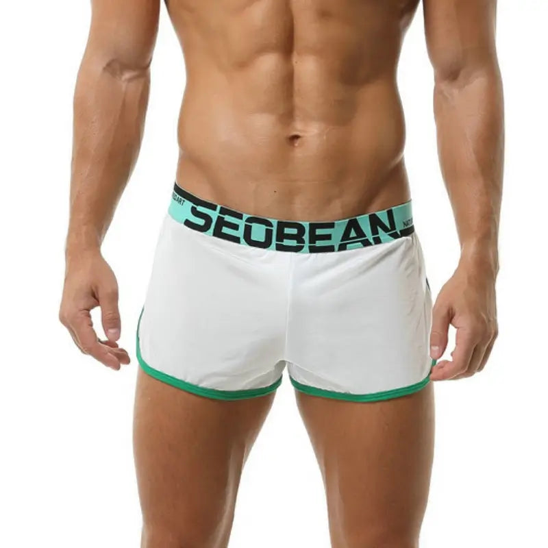 Seobean Men's Lounge Split-Leg Boxer Shorts Soft Underwear 220503