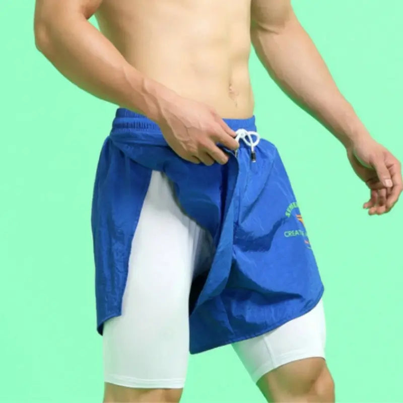 Tauwell 7" Sport Shorts with Built-In Underwear 2-in-1 Gym & Swim Shorts 22501