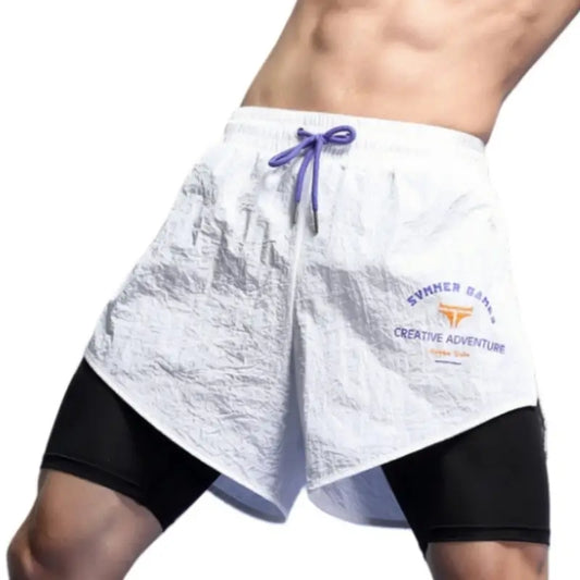 Tauwell 7" Sport Shorts with Built-In Underwear 2-in-1 Gym & Swim Shorts 22501