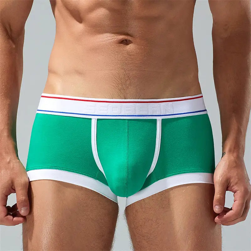 Seobean Men's Underwear with Pouch Low Rise Trunks in Candy Colors 230209