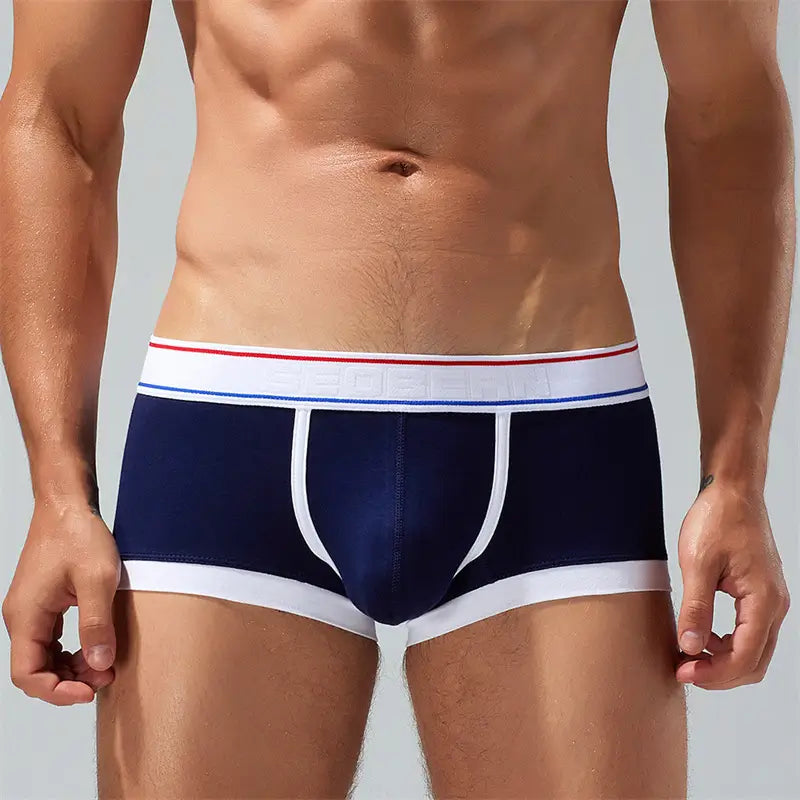 Seobean Men's Underwear with Pouch Low Rise Trunks in Candy Colors 230209