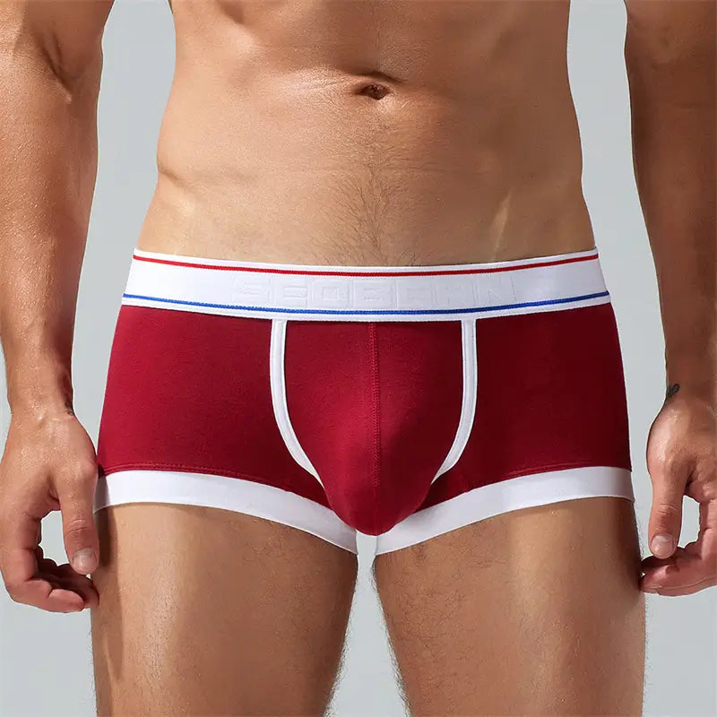 Seobean Men's Underwear with Pouch Low Rise Trunks in Candy Colors 230209