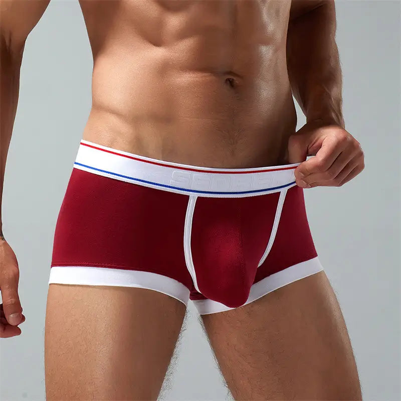 Seobean Men's Underwear with Pouch Low Rise Trunks in Candy Colors 230209
