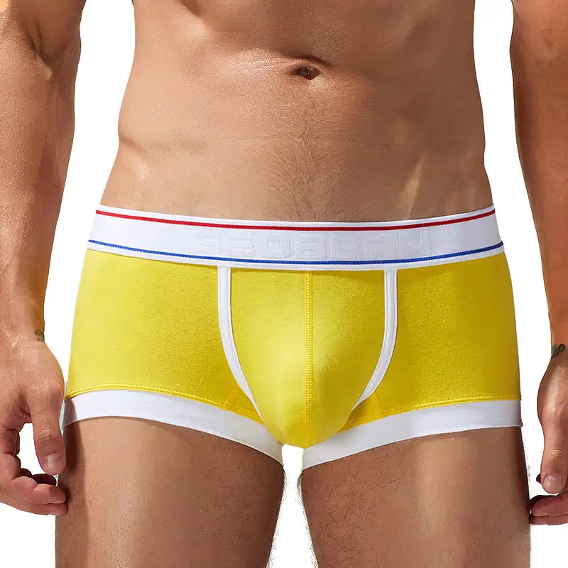 Seobean Men's Underwear with Pouch Low Rise Trunks in Candy Colors 230209