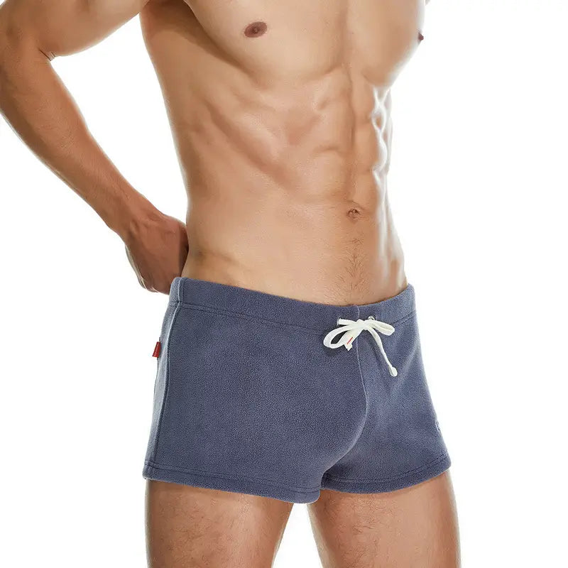 Seobean Men's Polar Fleece Boxer Shorts - Soft Lounge & Sleepwear Underwear 230501