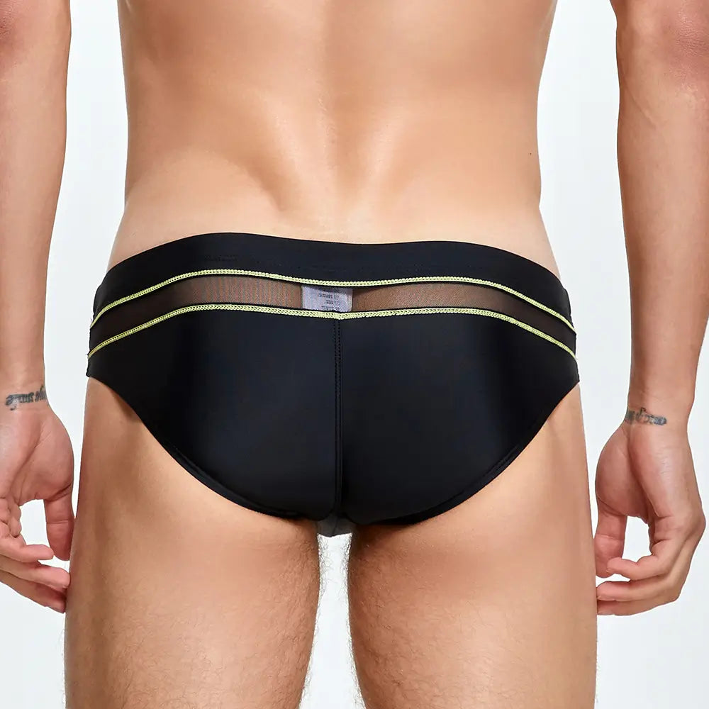 Seobean Herren-Badeshorts mit niedriger Taille und Mesh-Einsätzen – sexy und schnelltrocknend, 230903