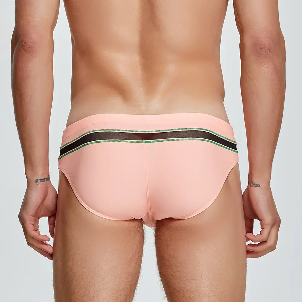 Seobean Herren-Badeshorts mit niedriger Taille und Mesh-Einsätzen – sexy und schnelltrocknend, 230903