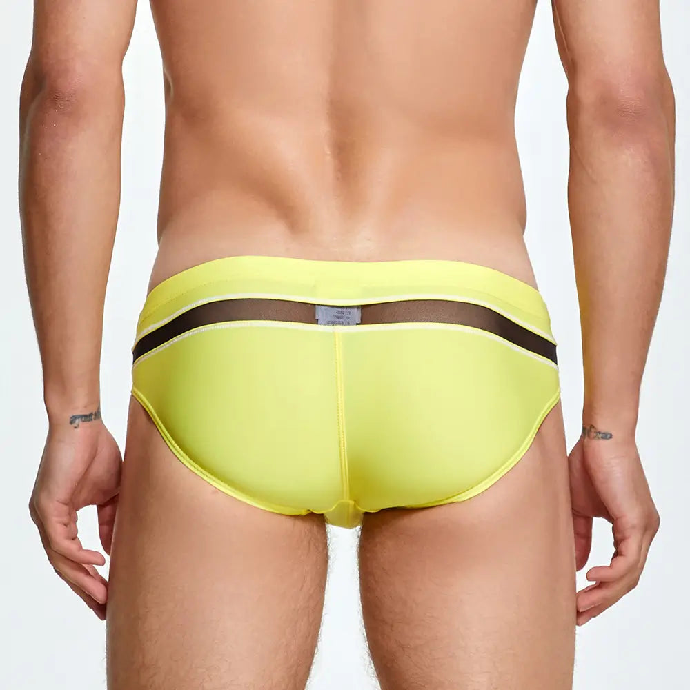 Seobean Herren-Badeshorts mit niedriger Taille und Mesh-Einsätzen – sexy und schnelltrocknend, 230903