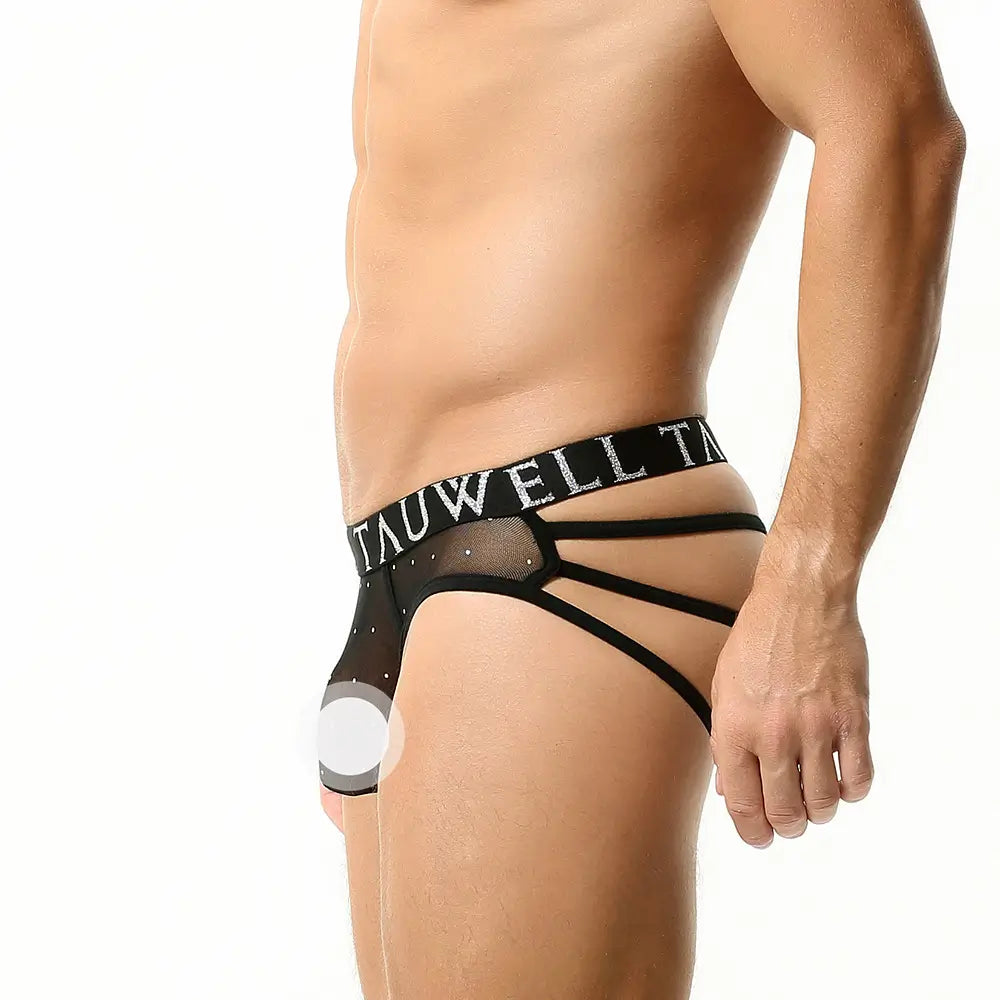 Tauwell Men's Sexy Mesh String Briefs - Stylish & Comfortable Men's Underwear with Sheer Mesh Design