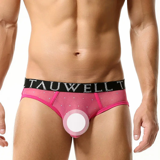 Tauwell Men's Sexy Mesh String Briefs - Stylish & Comfortable Men's Underwear with Sheer Mesh Design