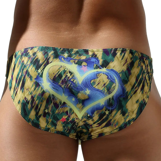 Seobean Camo Bikini Briefs - Low Rise, Stretch Men's Underwear 240102