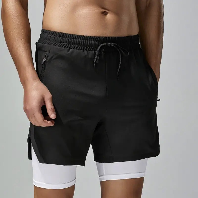 Tauwell Men's 2-in-1 Sport Shorts Quick Dry Beach Gym Athletic Shorts 24502