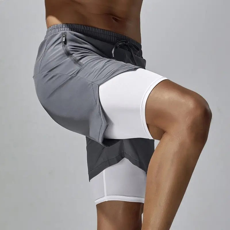 Tauwell Men's 2-in-1 Sport Shorts Quick Dry Beach Gym Athletic Shorts 24502