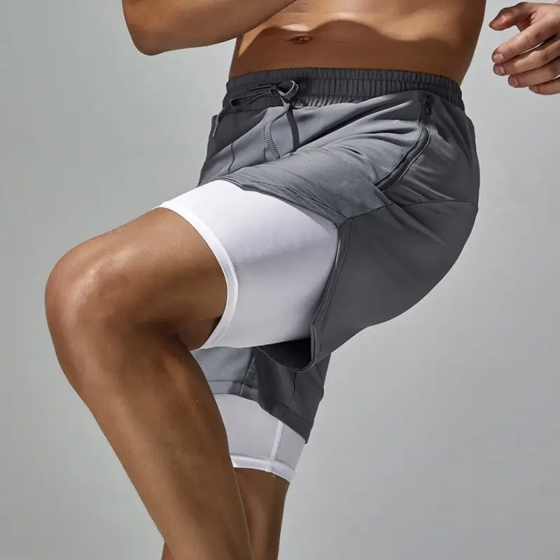Tauwell Men's 2-in-1 Sport Shorts Quick Dry Beach Gym Athletic Shorts 24502