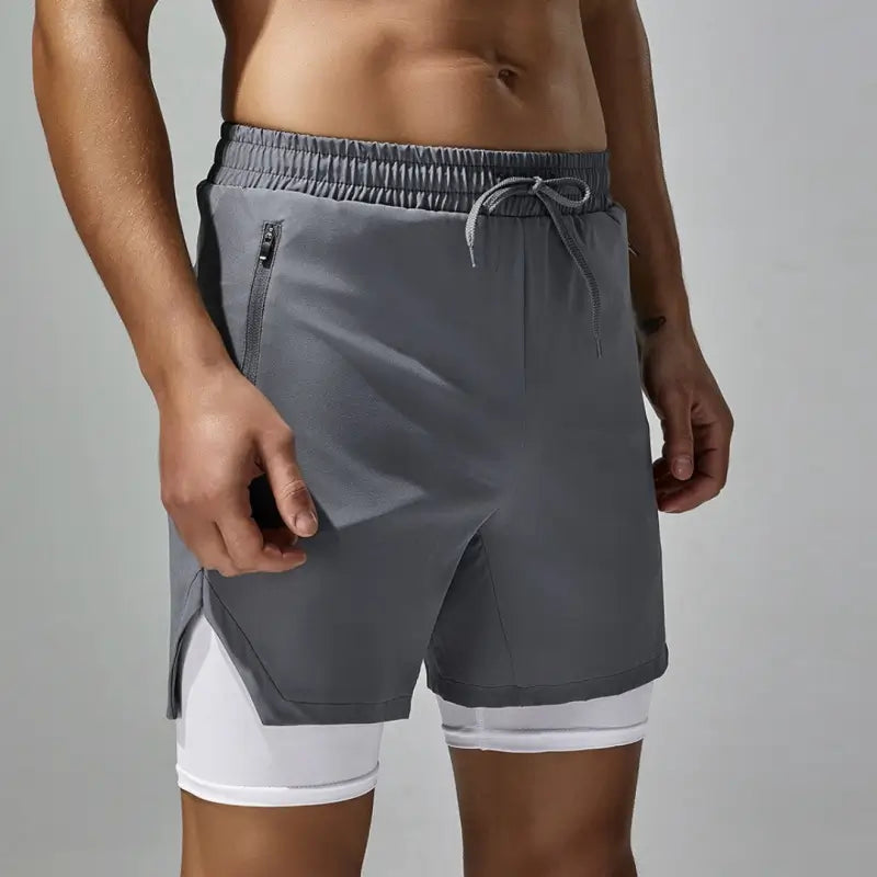 Tauwell Men's 2-in-1 Sport Shorts Quick Dry Beach Gym Athletic Shorts 24502