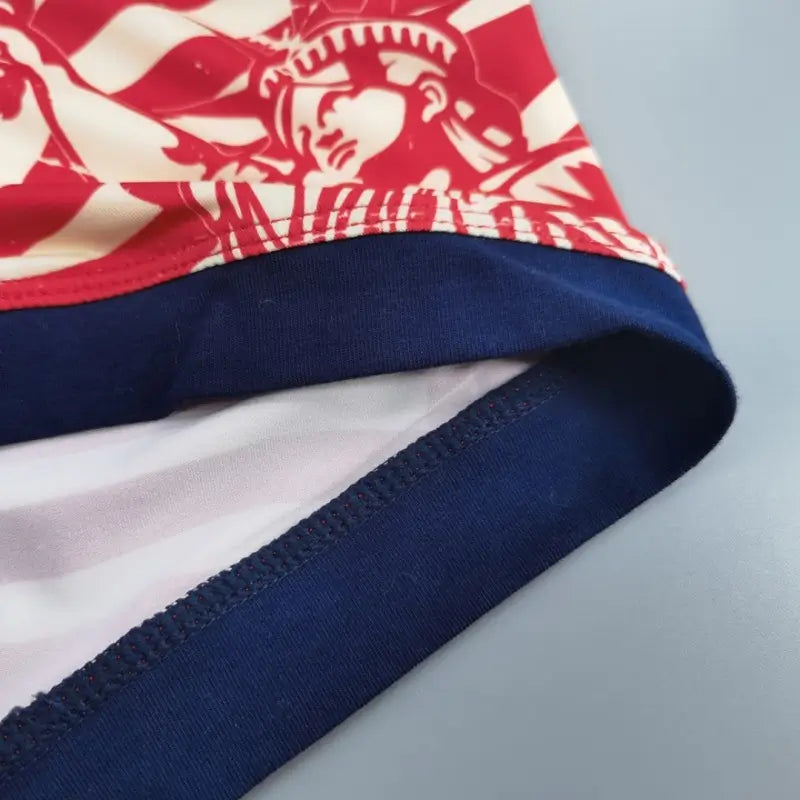 Seobean Patriotic Men's Boxer Briefs - Lady Liberty & Flag Print 250206