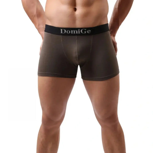 DomiGe Men's Mid-Rise Modal Boxers with Silver Logo Waistband