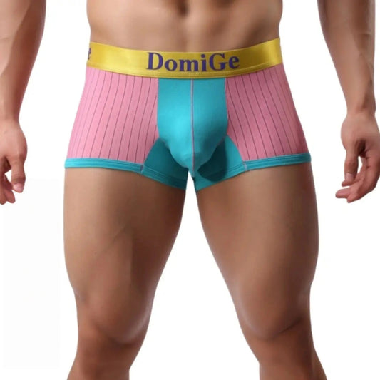 DomiGe Men's Boxer Briefs - Ice Silk & Cotton Blend Comfort Fit Underwear