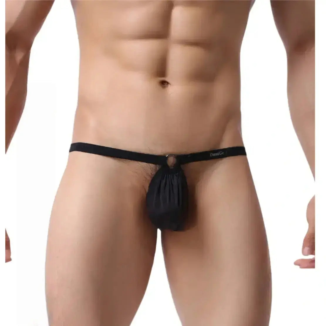 DomiGe Tanga para hombre con cordón ajustable, ropa interior elástica con espalda en T