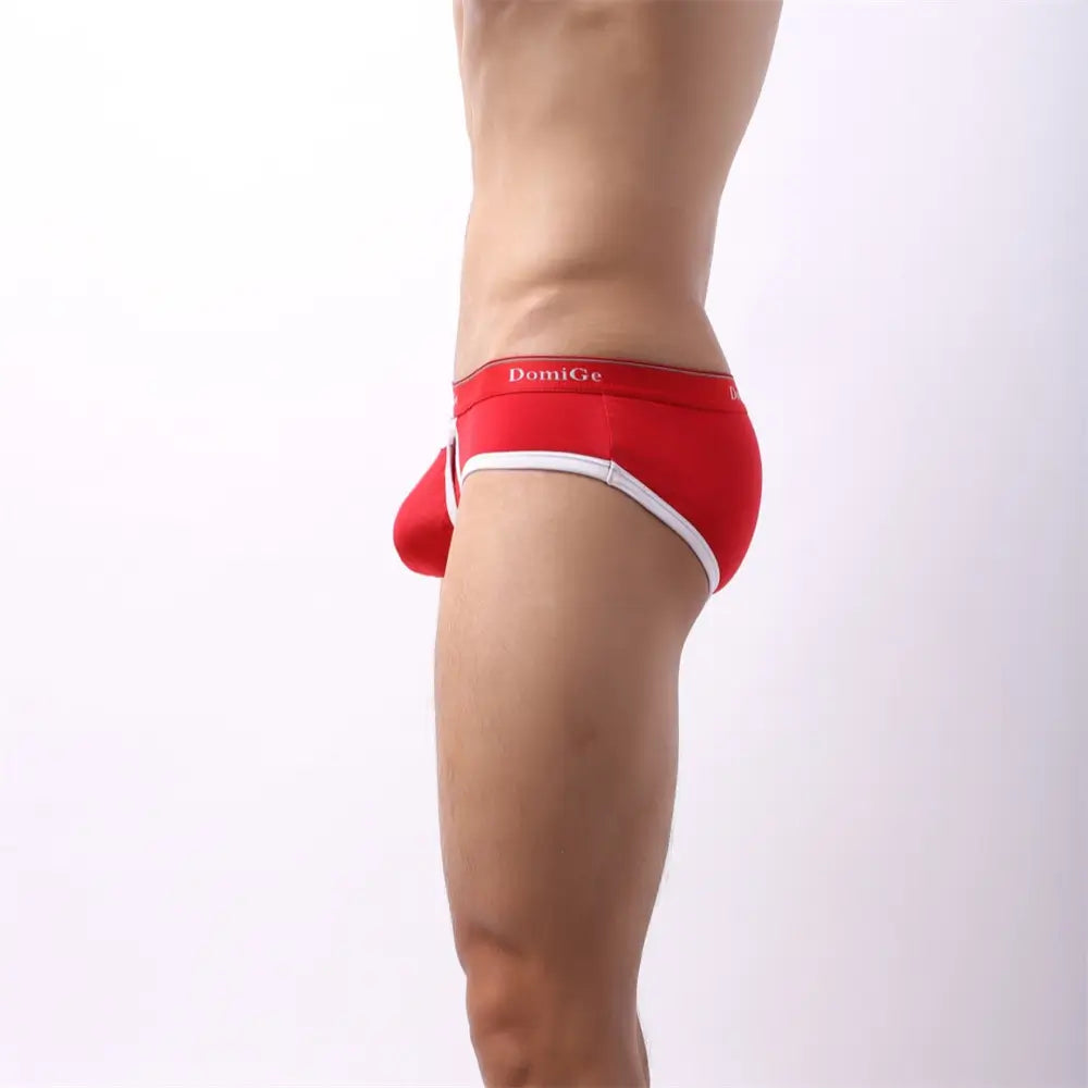 DomiGe Men's Cotton Stretch Briefs - Dual Pouch Support & Breathable Low-Rise Fit