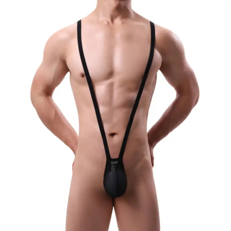 DomiGe Men's Bodysuit: Thong, Sling Bikini & G-String Body Harness