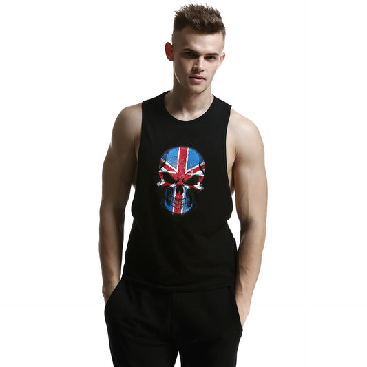 Seobean Men's 100% Cotton Graphic Tank Tops - Gym & Streetwear Muscle Vest 60702