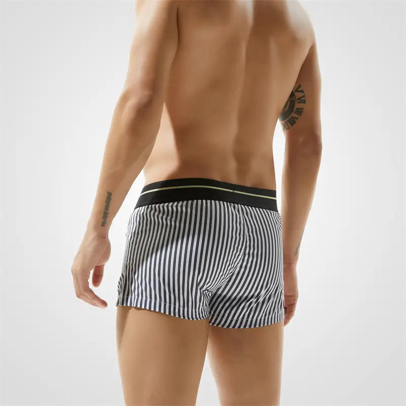 Seobean Stylish 100% Cotton Low-Rise Boxer Shorts for Men 80503