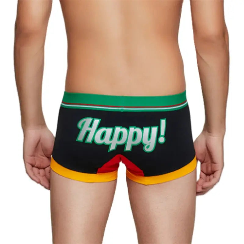 Seobean Merry Christmas Herren-Badehose – Glänzende, bequeme Baumwoll-Badehose 90235