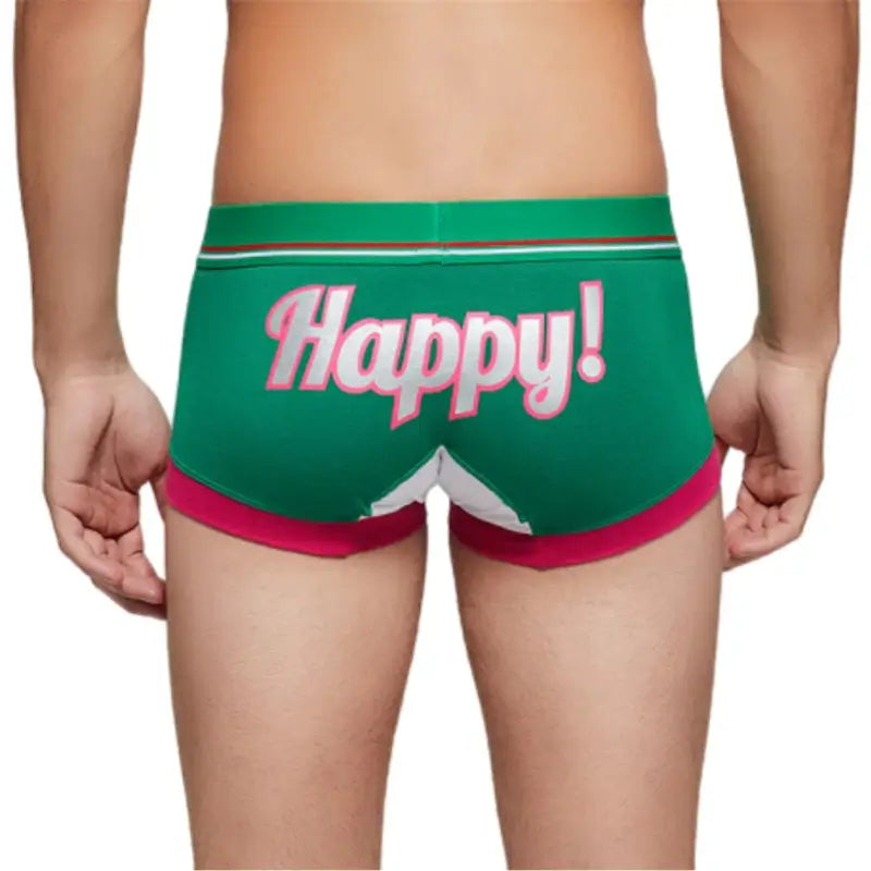 Seobean Merry Christmas Herren-Badehose – Glänzende, bequeme Baumwoll-Badehose 90235