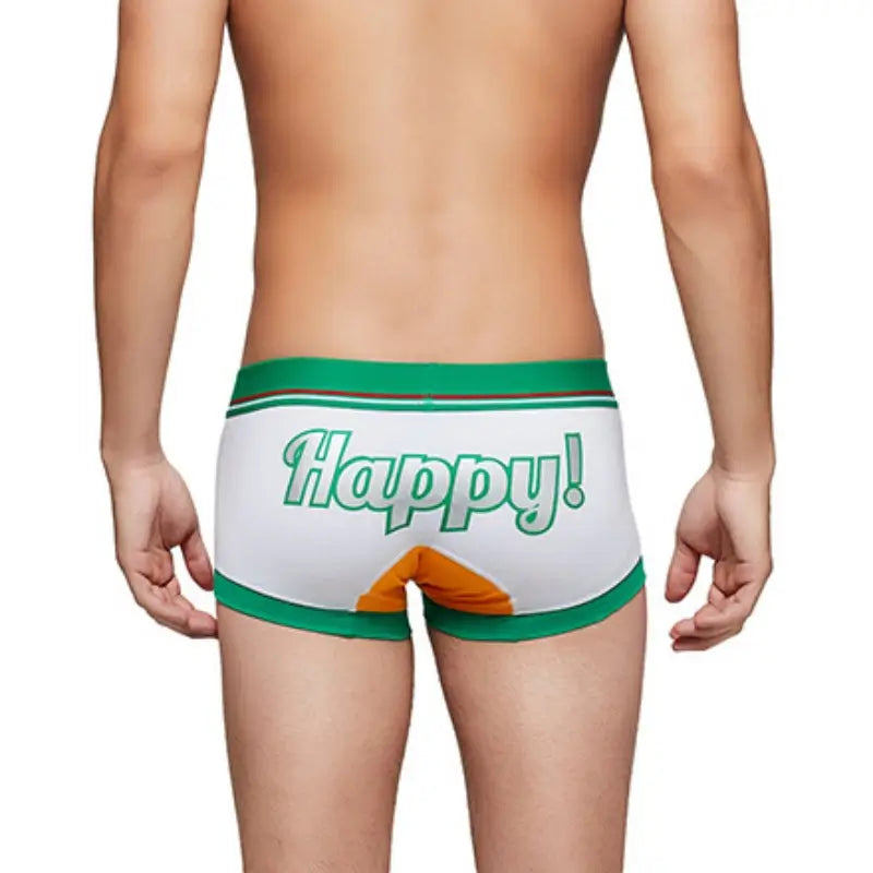 Seobean Merry Christmas Herren-Badehose – Glänzende, bequeme Baumwoll-Badehose 90235
