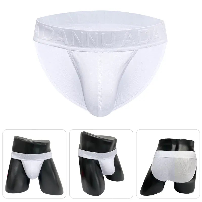 Adannu Men's Sexy Bikini Briefs - High-Cut Pouch Underwear, Eco-Friendly & Anti-Roll Design AD768