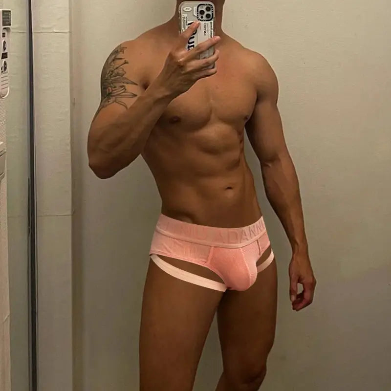 Adannu Men's Sexy Low-Rise Briefs 95% Cotton for Breathable Comfort AD769