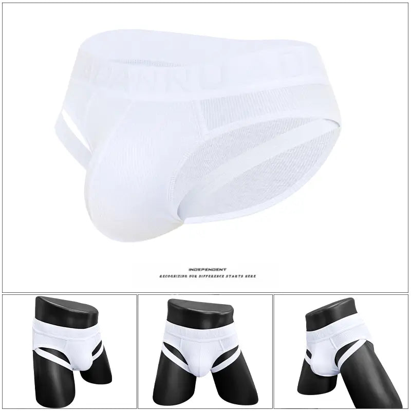 Adannu Men's Sexy Low-Rise Briefs 95% Cotton for Breathable Comfort AD769