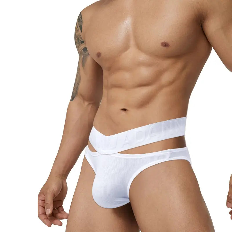 Adannu Men's Cotton Briefs Enhanced Support Pouch Low-Rise Underwear AD795