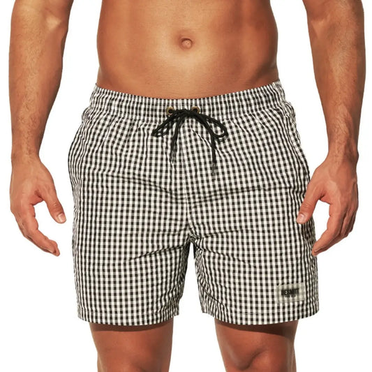 Desmiit Men's Quick-Dry Checkered Sport Shorts B3567
