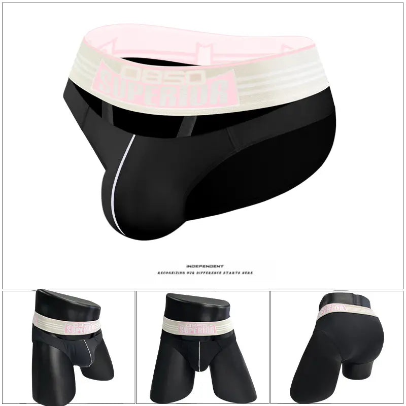 0850 Men's Sexy Low-Rise Cotton Bikini Briefs with Supportive Pouch BS862